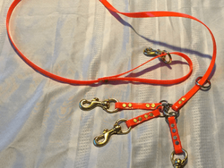Leash 1/2 chain dayglo hound supplies supply hunting dogs puppies gps tracking 